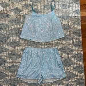 Endless Rose Matching Blue Sequin Set Size Large